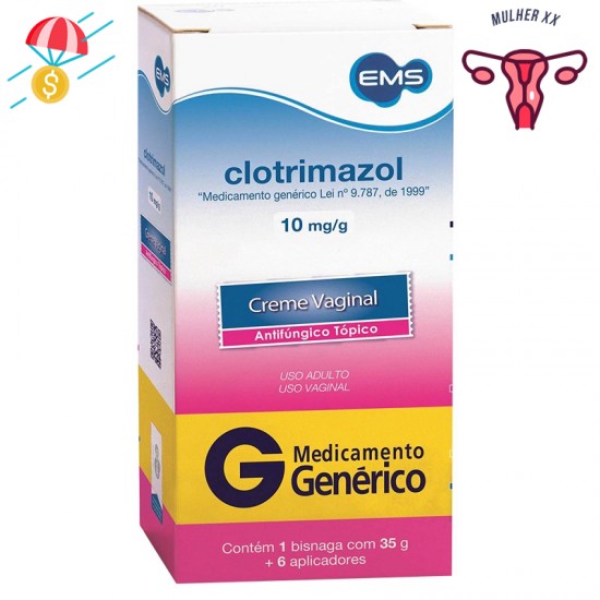 Clotrimazol creme vaginal 6 aplicadores 35 gramas Ems